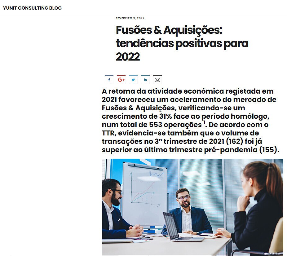 Fuses & Aquisies: tendncias positivas para 2022